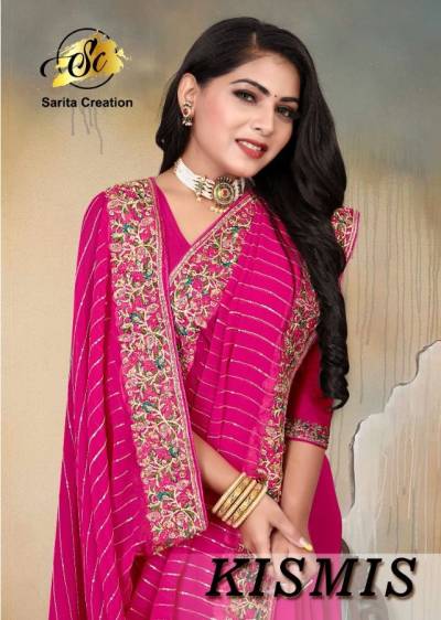 Kismish By Sarita Creation Heavy Border Beautiful Saree Collection